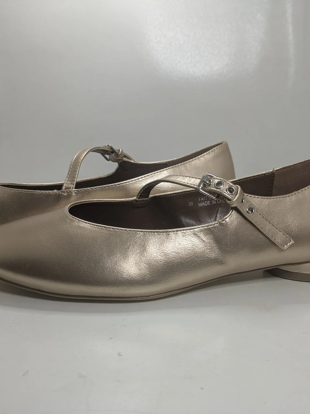 Matt & Nat Metallic Rose Gold Mary Jane Flats EU 39 Women's Vegan Ballet Shoes